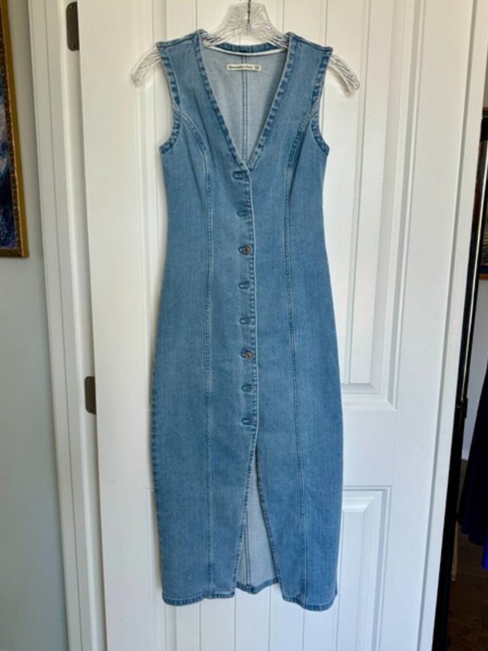 Abercrombie & Fitch Blue Denim Mara Vest Midi Dress XXSP